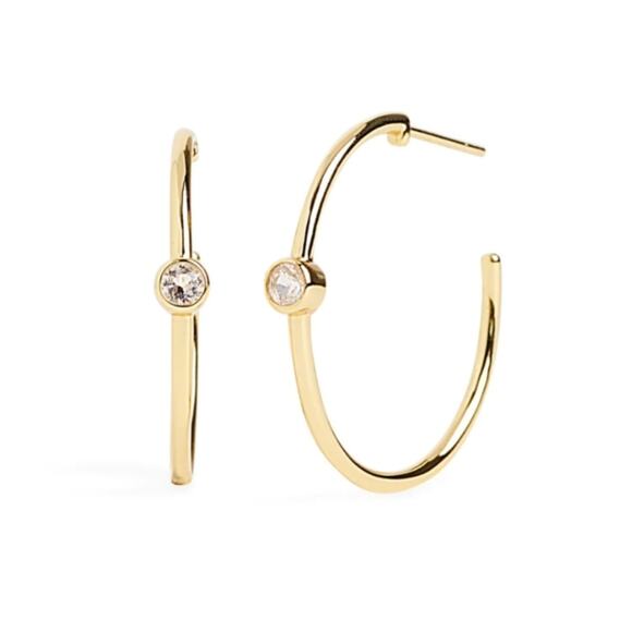 NEW Marrin Costello By Rachel Zoe Mystique 14K Gold Plated Hoop Earrings - Picture 8 of 9